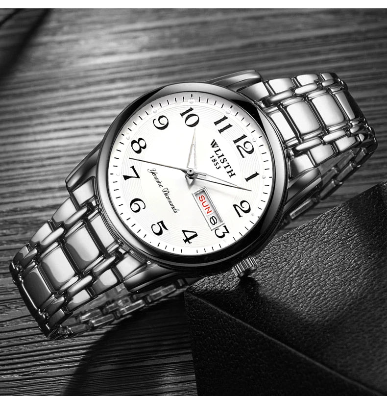 Quartz Watch Digital Elderly Professional Night Light Watch Calendar Waterproof Gift Watch