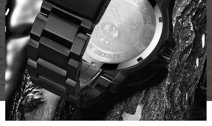ADDIESDIVE Fashion Orange Dial Quartz Watch Waterproof Super Luminous Wristwatch Stainless Steel Strap Alloy Case Men&
