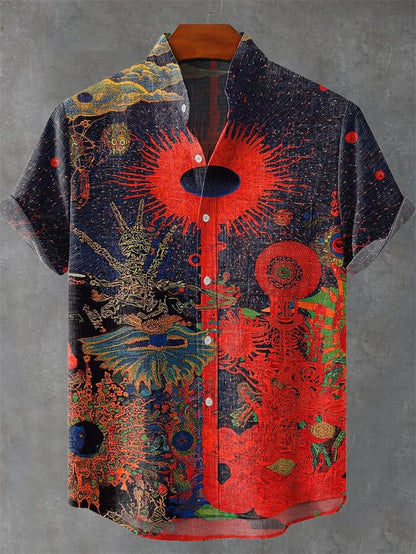Summer Art Deep Sea Octopus Monster Linen Pattern Men&