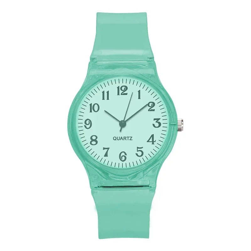 Casual Fashion Women Lady Silicone Jelly Quartz Watch Women Lovely Wristwatch Transparent Summer Candy Color Student Sport Clock