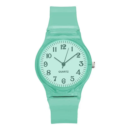 Casual Fashion Women Lady Silicone Jelly Quartz Watch Women Lovely Wristwatch Transparent Summer Candy Color Student Sport Clock