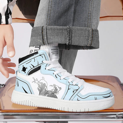 Sneakers Men High-top Flat Leather Breathable Casual Comfortable Walking Shoes Outdoor Luxury Designer Big Size Tennis Shoes Man