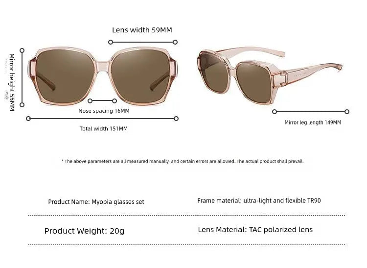 Men Sun Glasses Wear Over Prescription Glasses Square Shades Fit Over Glasses Sunglasses Polarized UV400 Sunglasses for Driving