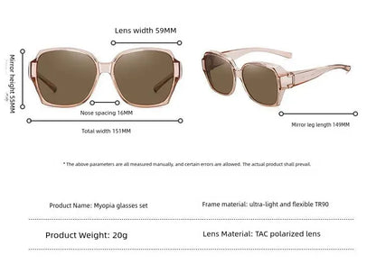 Men Sun Glasses Wear Over Prescription Glasses Square Shades Fit Over Glasses Sunglasses Polarized UV400 Sunglasses for Driving