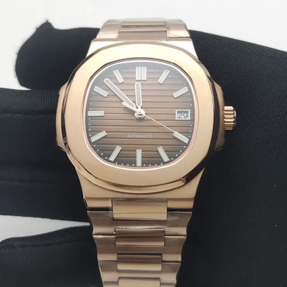 Luxury Rose Gold 40MM Square NH35 Movement Automatic Mechanical Men&