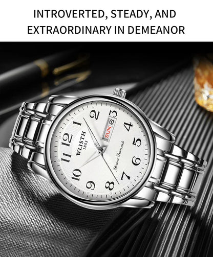 Quartz Watch Digital Elderly Professional Night Light Watch Calendar Waterproof Gift Watch