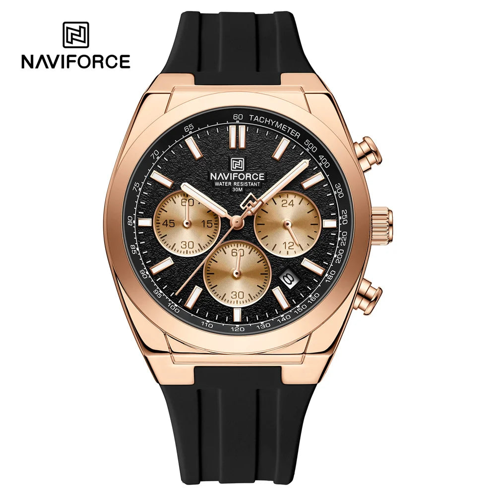 NAVIFORCE Men Watch Sport Top Brand Luxury Military Chronograph Date Original Wristwatch Waterproof Quartz Male Clock Gift 8080