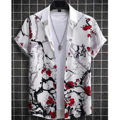 Fashion Shirt For Men 3d Ink Painting Prints Men&
