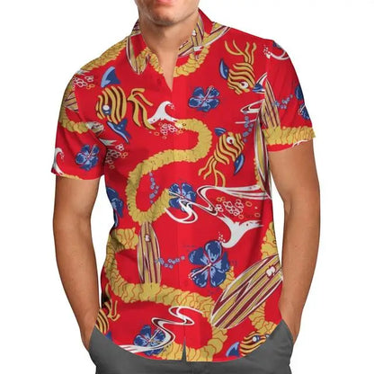 US ARMY-VETERAN 3D Beach Hawaiian 2024 Summer Men Shirt Short Sleeve Streetwear Oversized 5XL Camisa Social Chemise Homme