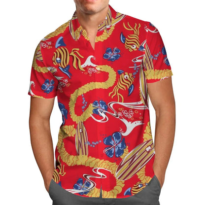 US ARMY-VETERAN 3D Beach Hawaiian 2024 Summer Men Shirt Short Sleeve Streetwear Oversized 5XL Camisa Social Chemise Homme
