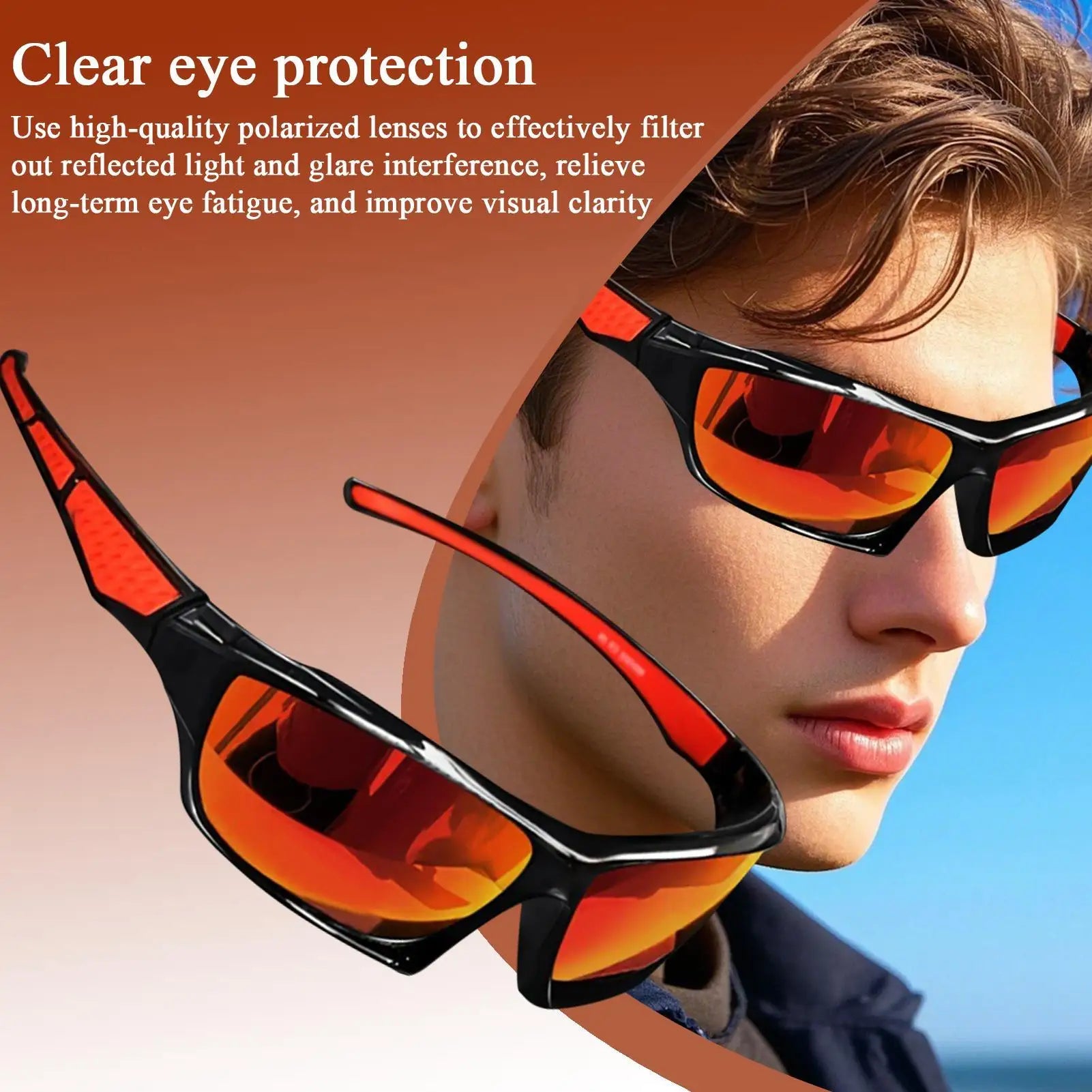 Men Comprehensive Protection Sun Glasses Cycling Glasses Sport Eyewear Bike Mountain Bicycle Hiking Camping Golf Sunglasses