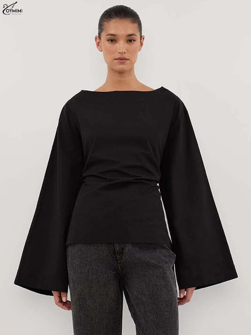 Oymimi Fashion Black Cotton Women&
