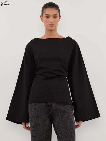 Oymimi Fashion Black Cotton Women&