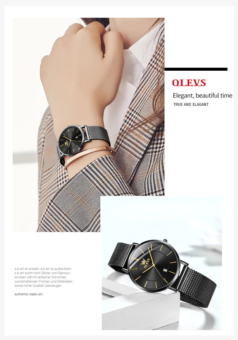 OLEVS Watches For Women Quartz Waterproof Watch Luxury Lady&