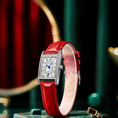 Small Square Watch Retro Casual Fashion Literary Roman Scale Display Quartz Women&