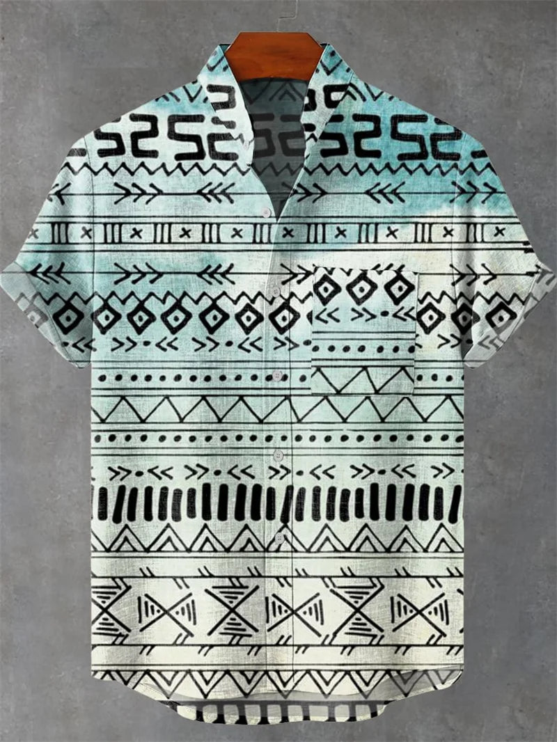 Summer Art Deep Sea Octopus Monster Linen Pattern Men&