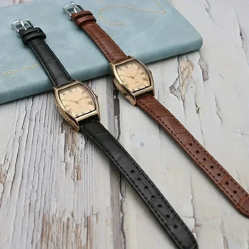 Watches for Woman Small Ladies Wristwatches Retro Brown Leather Bracelet Watch Quartz Wristwatches Reloj Mujer Relogio Feminino