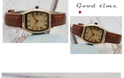 Watches for Woman Small Ladies Wristwatches Retro Brown Leather Bracelet Watch Quartz Wristwatches Reloj Mujer Relogio Feminino