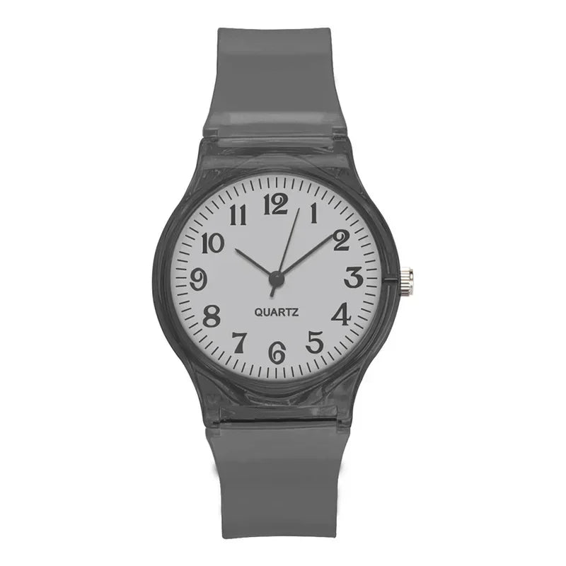 Casual Fashion Women Lady Silicone Jelly Quartz Watch Women Lovely Wristwatch Transparent Summer Candy Color Student Sport Clock