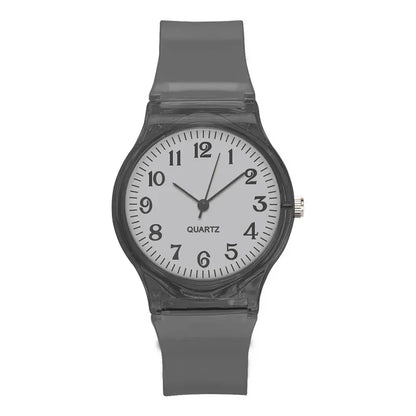 Casual Fashion Women Lady Silicone Jelly Quartz Watch Women Lovely Wristwatch Transparent Summer Candy Color Student Sport Clock