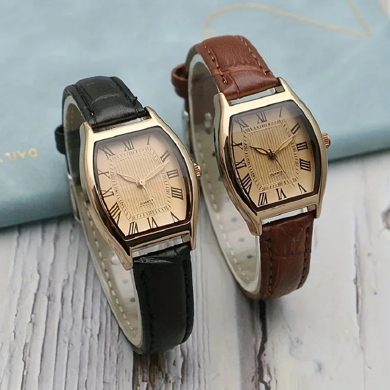 Watches for Woman Small Ladies Wristwatches Retro Brown Leather Bracelet Watch Quartz Wristwatches Reloj Mujer Relogio Feminino