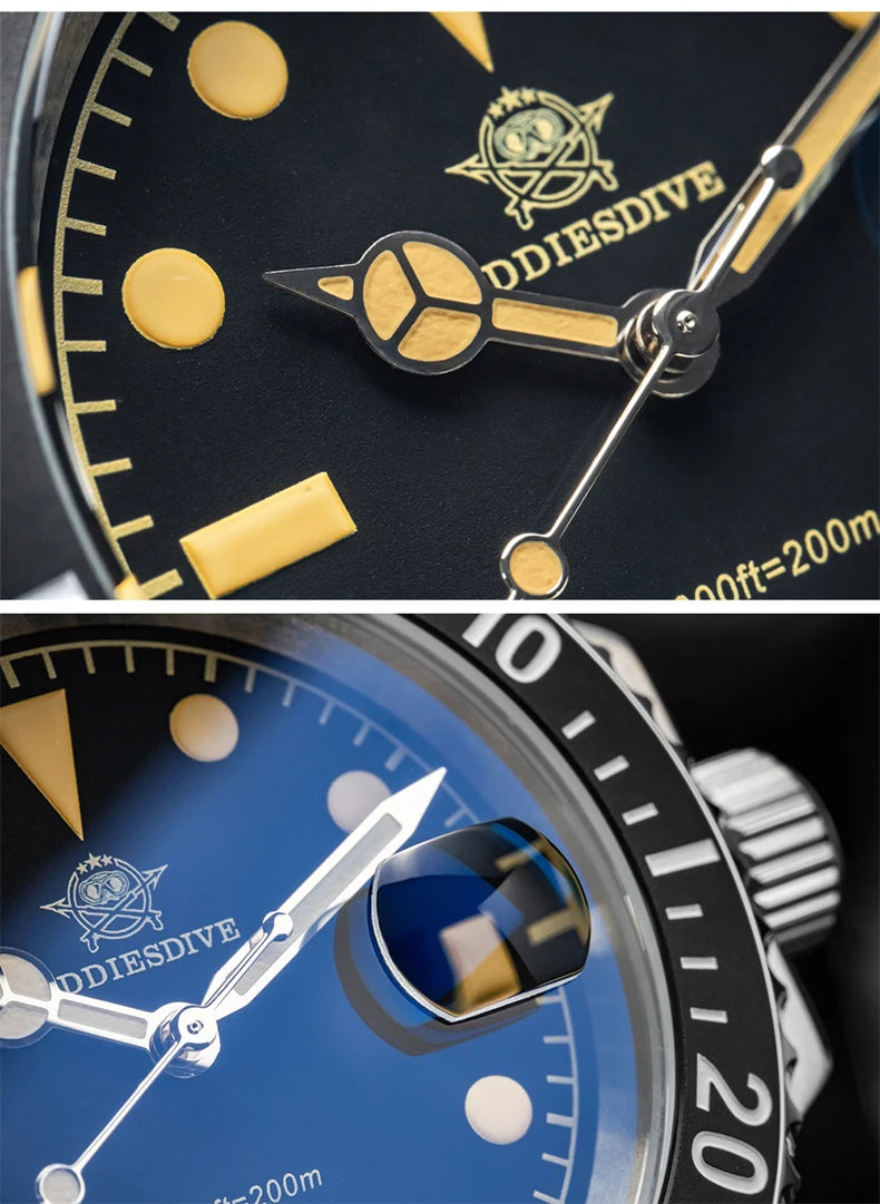 ADDIESDIVE AD2054 Quartz Watch 200M Waterproof Stainless Steel Men&