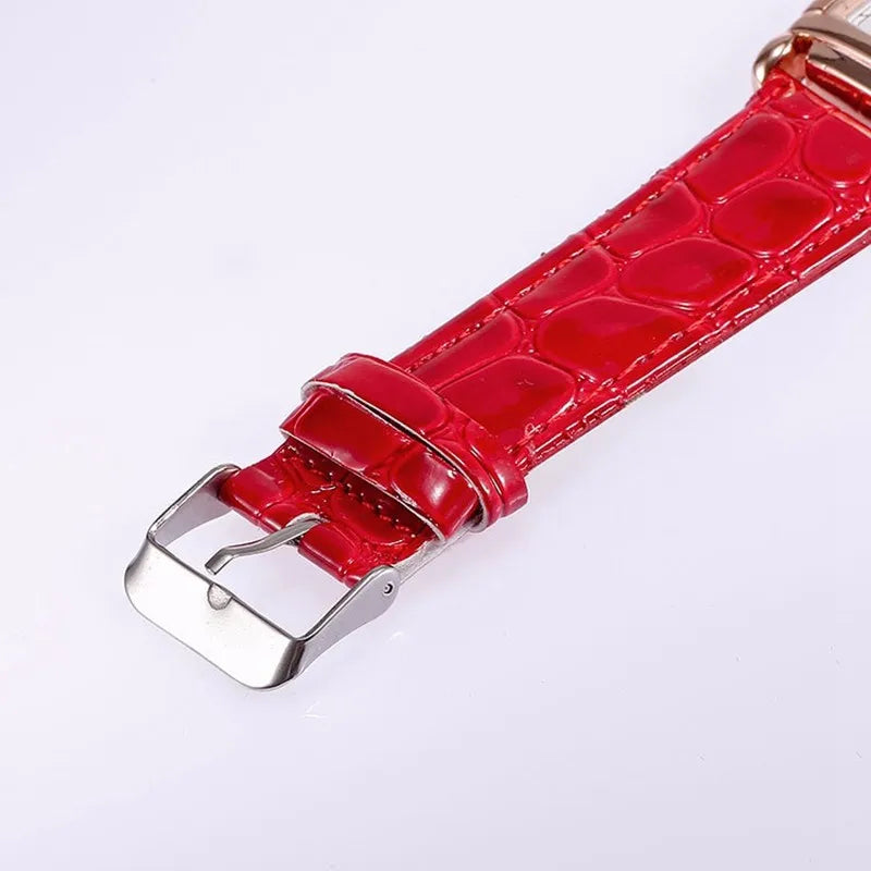 Classic Luxury Women Quartz Watches Fashion Square Dial Analog Wristwatch PU Leather Watchband Clock Simple Elegant Ladies Watch