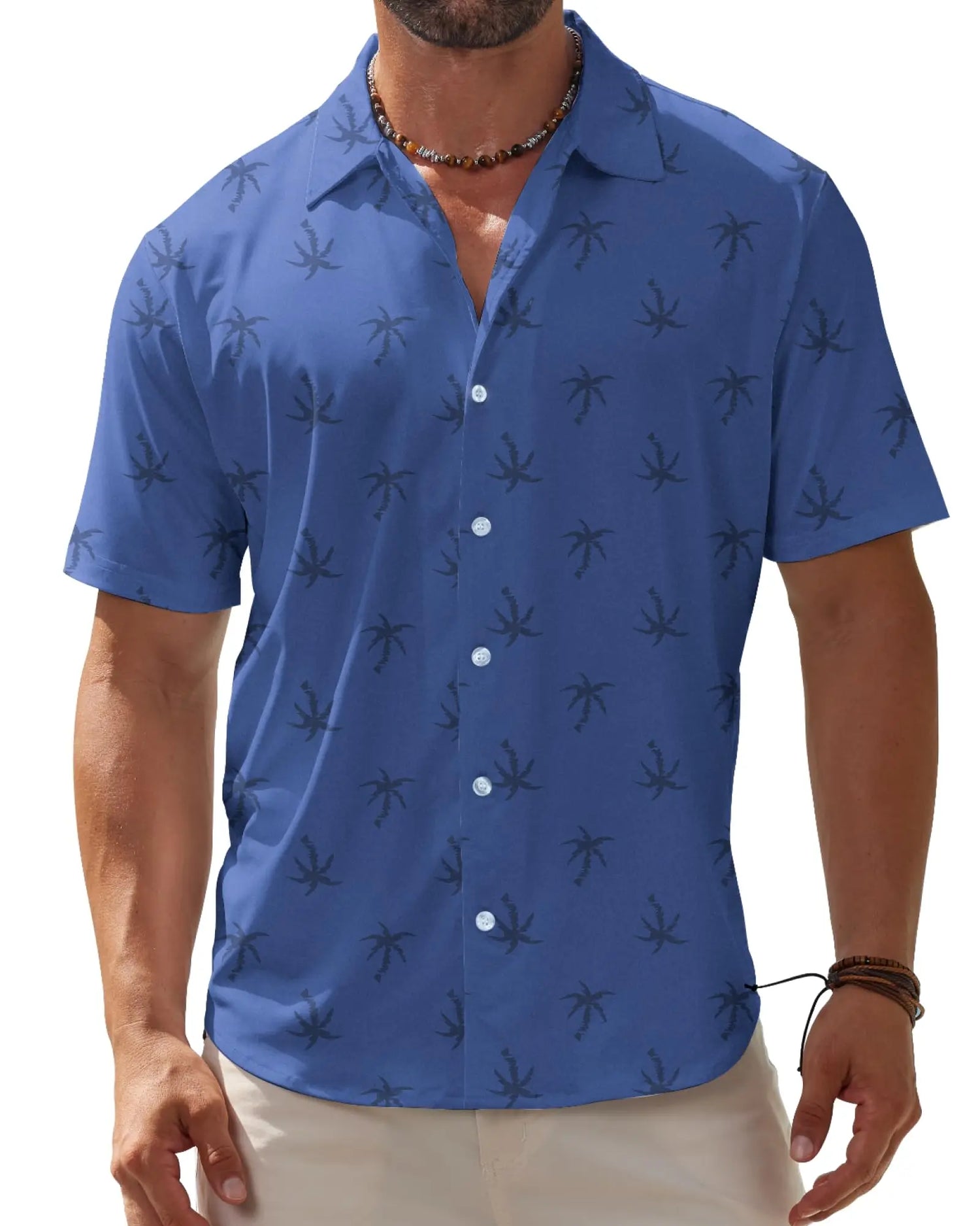 Hawaiian tropical plants 3D Printed Beach Shirt leaf Pattern Shirts Summer Men Clothes Vacation Lapel Blouse Men Tops