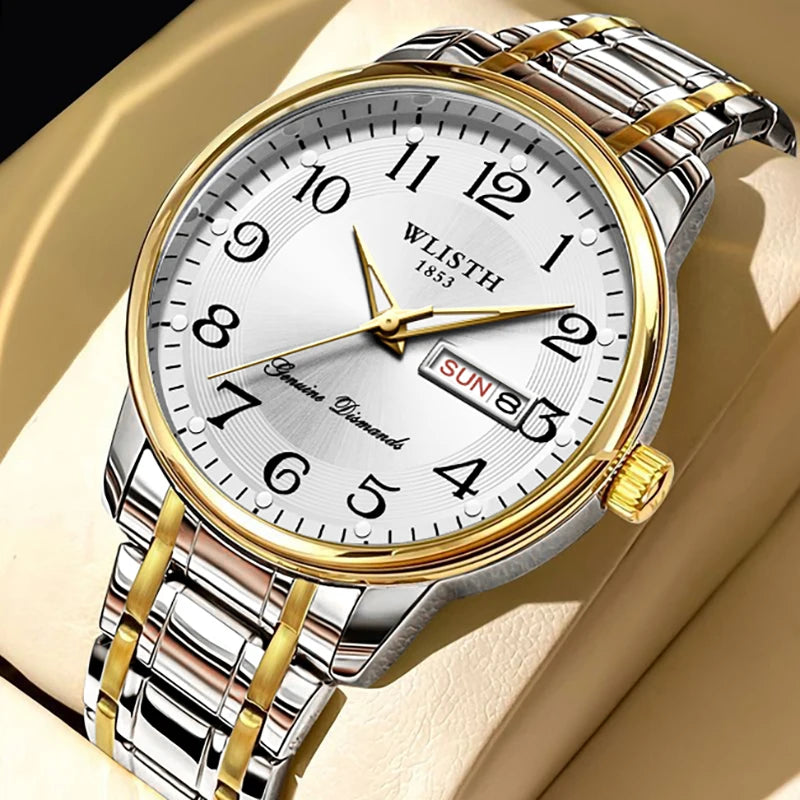 Quartz Watch Digital Elderly Professional Night Light Watch Calendar Waterproof Gift Watch