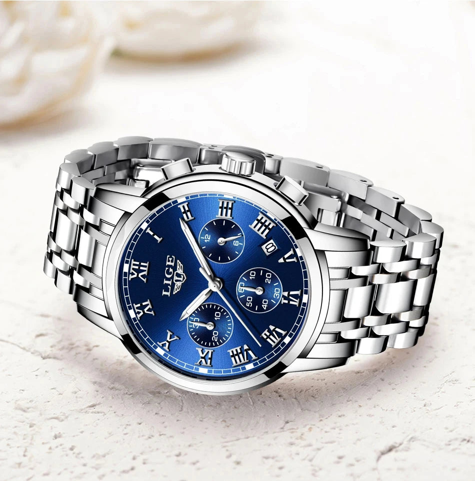 LIGE 2024 New Fashion Women Watches Ladies Top Brand Luxury Creative Steel Women Bracelet Watches Female Quartz Waterproof Watch