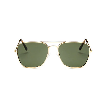 Shonemes Square Sunglasses Vintage Double Bridge Driving Shades Metal Frame Outdoor UV400 Sun Glasses for Men Women