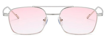 NEW Sun Glasses Unisex Double Beam Anti-UV Spectacles Personality Eyeglasses Simplity Ornamental Alloy Frame Sunglasses