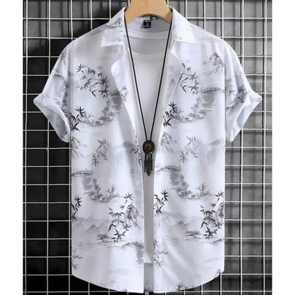 Fashion Shirt For Men 3d Ink Painting Prints Men&