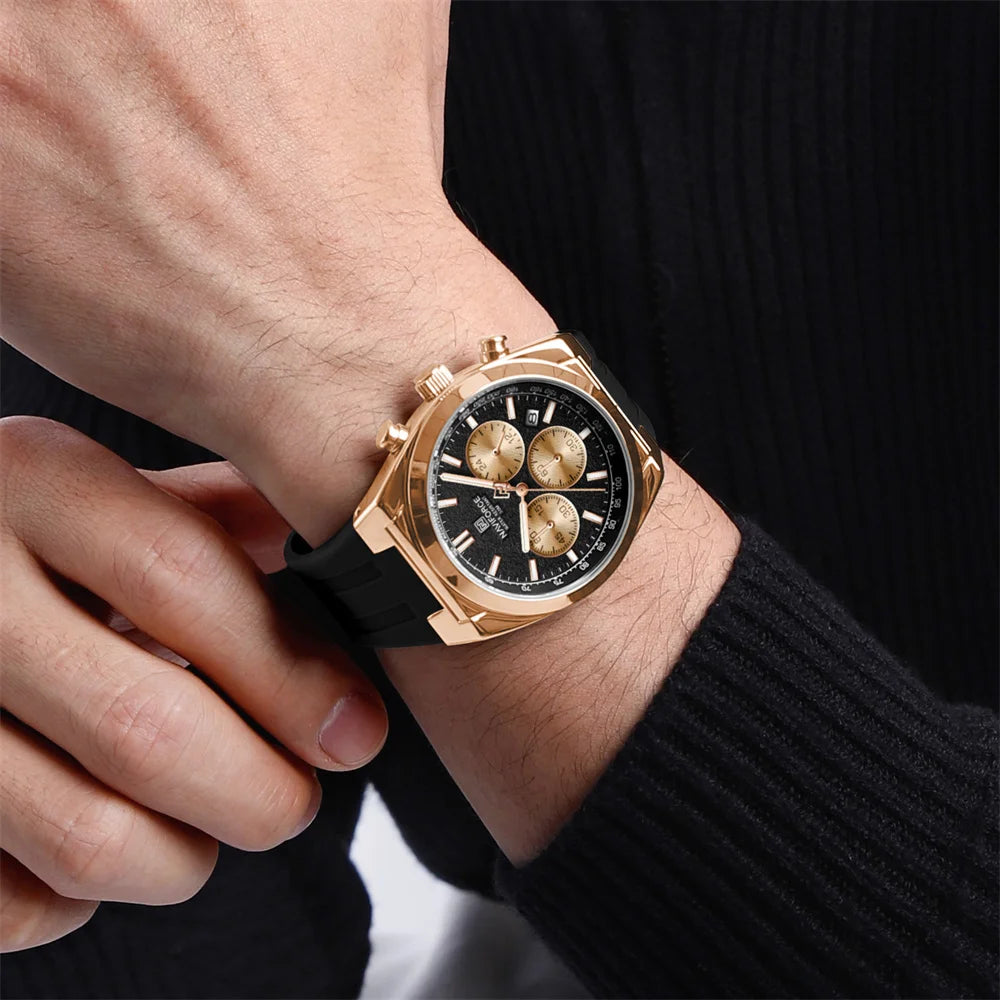 NAVIFORCE Men Watch Sport Top Brand Luxury Military Chronograph Date Original Wristwatch Waterproof Quartz Male Clock Gift 8080