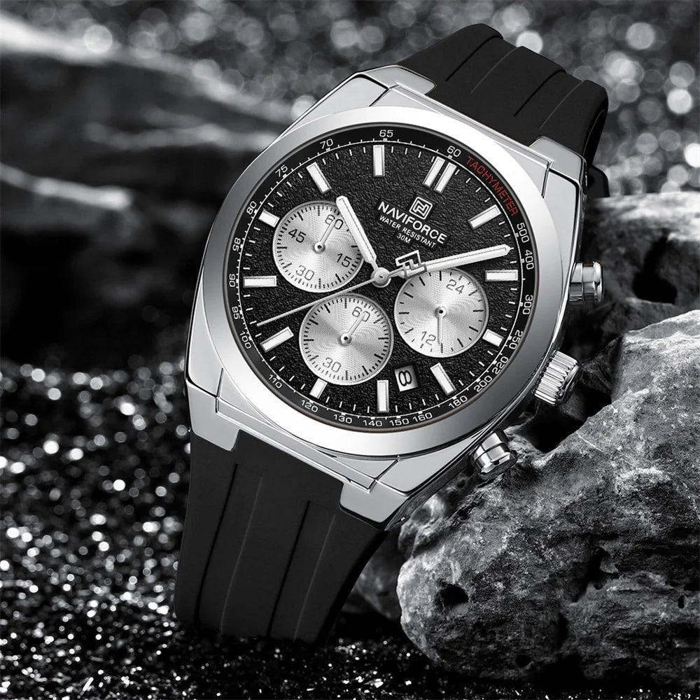 NAVIFORCE Men Watch Sport Top Brand Luxury Military Chronograph Date Original Wristwatch Waterproof Quartz Male Clock Gift 8080