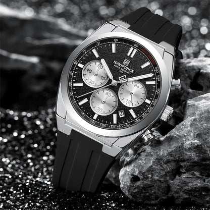 NAVIFORCE Men Watch Sport Top Brand Luxury Military Chronograph Date Original Wristwatch Waterproof Quartz Male Clock Gift 8080