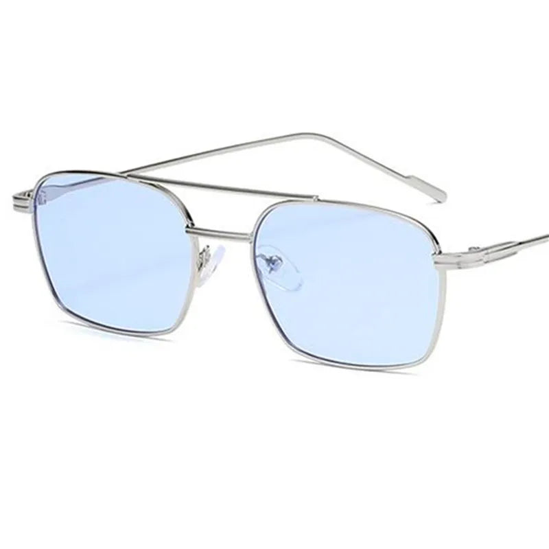NEW Sun Glasses Unisex Double Beam Anti-UV Spectacles Personality Eyeglasses Simplity Ornamental Alloy Frame Sunglasses