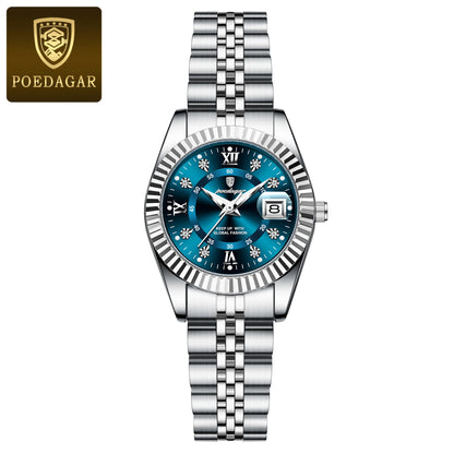 POEDAGAR Top Luxury Watch For Women Waterproof Stainless Steel Luminous Date Ladies Watch Quartz Fashion Elegant Women&