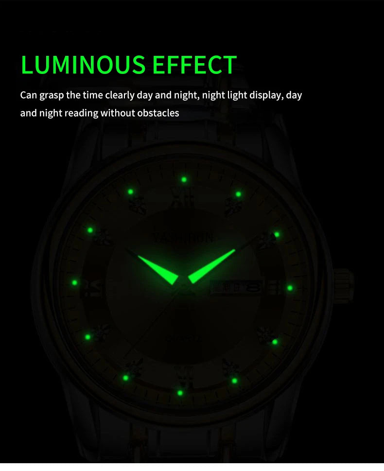 Quartz Watch Digital Elderly Professional Night Light Watch Calendar Waterproof Gift Watch