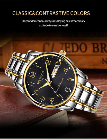 Quartz Watch Digital Elderly Professional Night Light Watch Calendar Waterproof Gift Watch