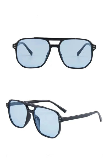 Vintage Men Women Big Sunglasses Men Square Shades Brand Designer Unisex Sun Glasses Black Lense Male Female Sunglasses UV400
