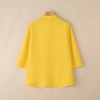 2025 ZANZEA Autumn V Neck Long Sleeve Tops Women Blouse Casual Solid Loose Shirt Elegant OL Work Shirts Oversize Female Chemise