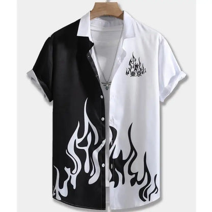 Fashion Shirt For Men 3d Ink Painting Prints Men&