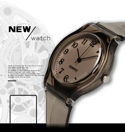 Casual Fashion Women Lady Silicone Jelly Quartz Watch Women Lovely Wristwatch Transparent Summer Candy Color Student Sport Clock
