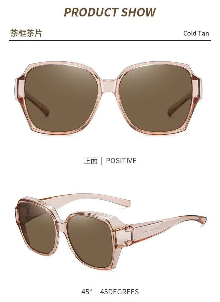 Men Sun Glasses Wear Over Prescription Glasses Square Shades Fit Over Glasses Sunglasses Polarized UV400 Sunglasses for Driving