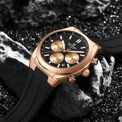 NAVIFORCE Men Watch Sport Top Brand Luxury Military Chronograph Date Original Wristwatch Waterproof Quartz Male Clock Gift 8080