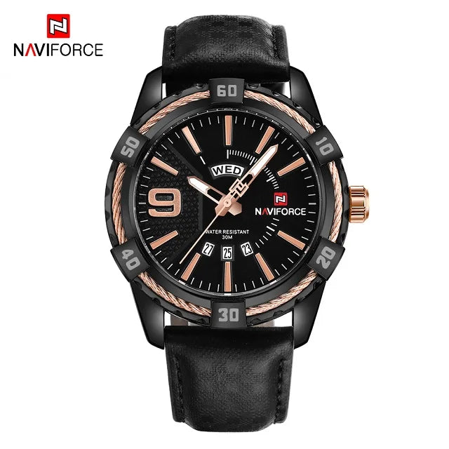 NAVIFORCE Military Golden Watch for Men Top Luxury Brand Wristwatch Waterproof Mens Stainless Steel Sport Watches Male Clock
