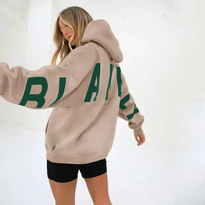 2025 Elegant Women Chic Hoodies Fashion Autumn Winter Fleece Long Sleeve Solid Color Hooded Top Casual Office Lady Sweatshirts
