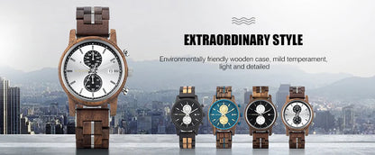 reloj hombre BOBO BIRD New Wooden Watch Men Top Brand Luxury Chronograph Military Quartz Watches for Man Dropshipping Customized