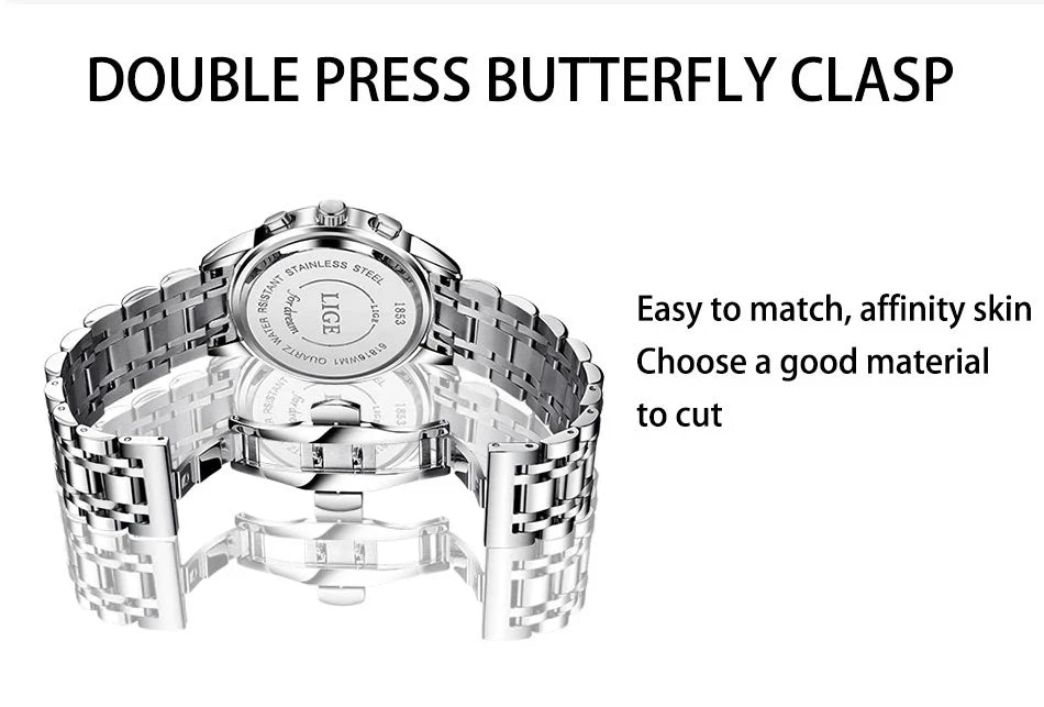 LIGE 2024 New Fashion Women Watches Ladies Top Brand Luxury Creative Steel Women Bracelet Watches Female Quartz Waterproof Watch